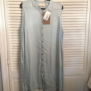 Madewell REISTOR Dreaming of Blue Skies chambray sleeveless dress
